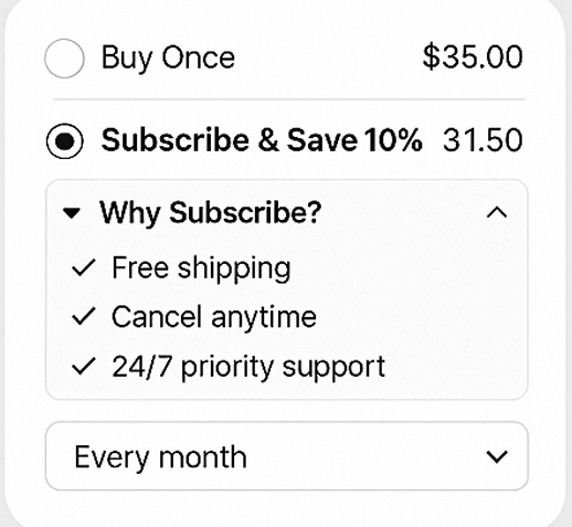 Compact Peach Subscription Widget
