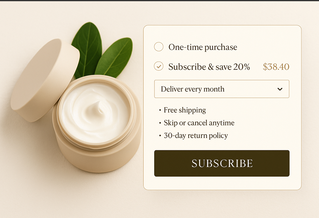 Warm Beige Subscription Widget